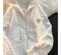 Spelonify Pure Color Waffle Hoodie Regular Length Top Spring | Waffle texture fabric, loose for fit design, hooded style, pure color, suitable for daily wear