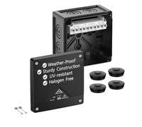 Spelsberg Abox Pro 060-6²/sw - IP66/IP67/IP69 Junction Box with Cable Connectors Accessories - Electrical Enclosure with Raised Screw Terminals - Rated 690V for Industrial & Outdoor (Black)