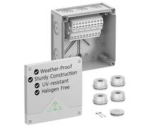 Spelsberg Abox SL-10² - Professional IP55/IP66 Junction Box with Raised Screwless Terminal Block - VDE Certified, Internal Fixing Points for Indoor & Outdoor Areas (Grey)