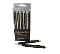 Spencer and Fleetwood Office Stationery Unisex Adult Humour Pack of 5 Black Ballpoint Pens