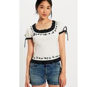 Spencer Embroidered Blouse at Free People in Ivory Combo, Size: Large - female