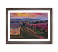 Spencer Gore The Icknield Way Classic Painting Framed Print | A4 Walnut Framed Wall Art | Ready to Hang | Classic Historical Picture | Living Room Bedroom Lounge Office