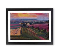 Spencer Gore The Icknield Way Classic Painting Framed Wall Art Print, Ready to Hang Picture for Living Room Bedroom Home Office Décor, Black A2 (64 x 46 cm)