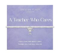 Spencer Purdy A Teacher Who Cares Trophy Charm Bracelet - End of Term, Retirement, or Thank You Gift for Teachers & Teaching Assistants