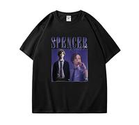 Spencer Reid Graphic Print Short Sleeve Tshirts Men Women 2022 New Summer Fashion Vintage Hip Hop T-Shirt Tops Harajuku T Shirt Black