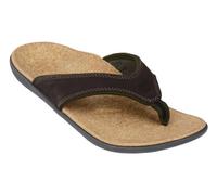 Spenco Men's Yumi Leather Sandal, Dark Brown, 11 UK