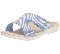 Spenco Women's Kholo Stripe Slide Sandal, Carolina Blue, 6.5 UK