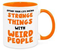 Spend Your Life Mug - Funny Birthday Christmas Funny Gift Present Novelty Gift for Mum Dad Friend Sister Brother Grandparents Gift for Him Her Secret Santa Office Quotes Coffee Mug (Orange)