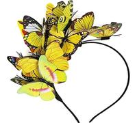 Spenlly Butterfly Fascinator Headband Monarch Festival Wedding Tea Party Headpiece for Women Girls (A-Yellow, One Size)