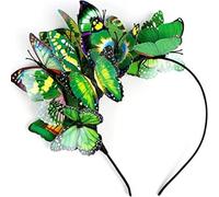 Spenlly Butterfly Fascinator Headband Monarch Festival Wedding Tea Party Headpiece for Women Girls (A-Green, One Size)