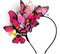 Spenlly Butterfly Fascinator Headband Monarch Festival Wedding Tea Party Headpiece for Women Girls (A-Rose, One Size)
