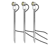 Spennymoor Starter kit including 3 x 12V Spotlights 3 x Poles 6m cable & 12V Transformer IP54 Netlighting Grey One Size
