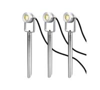 Spennymoor Starter kit including 3 x 12V Spotlights 3 x Spikes 6m cable & 12V Transformer IP54 Netlighting Grey One Size