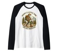Spent A Little Time On The Mountain Hiking Hiker Trekking Raglan Baseball Tee