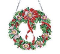 SPEPROECO 5D Diamond Painting Christmas Wreath Kit - Single Sided Glittering DIY Wall Decor