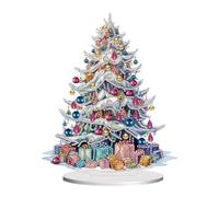 SPEPROECO Christmas Tree Table Ornaments DIY Diamond Painting Kits,9D Diamond Art Christmas Desktop Ornaments Special Shape Crystal Painting Decor for Friends Family