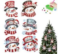 SPEPROECO Diamond Art Painting Christmas Hanging Pendant, DIY Christmas Tree Decorations Diamond Art Kits for Kids, Wrap Tags with Ropes Christmas Tree Hanging Ornaments