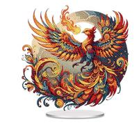 SPEPROECO DIY 5D Diamond Painting Desktop Ornament Kits for Adults Kids - Phoenix Art Table Decor, Rhinestone Mosaic Crafts Gifts for Christmas, Home, Office