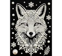 SPEPROECO DIY Fox Diamond Pearl Painting Kit for Adults and Beginners, 30x40cm 5D Diamond Art Pearl Painting No Frame, Handmade Crystal Rhinestone All-Pearls Diamonds Art Crafts for Home Wall Decor