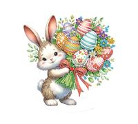 SPEPROECO Easter Decoration Diamond Art Painting Easter Egg Rabbit Ornament 5D DIY Single-Side Desktop Ornaments Kit Acrylic Diamond Art Tabletop Decorations Easter Gift