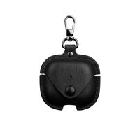 SPEPROECO for AirPods 4th for Apple Leather Case, Shockproof Protective Cover Compatible with AirPods 4 Gen (2024) (USB-C) Earphone Case Cover with Carabiner Attached to Bag for AirPods 4