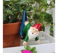 SPEPROECO Gnome Figurine Flower Pot Decorations, Resin Hanging Garden Gnomes Statue Outdoor Planter Pots Fence Ornaments for Home Patio Fairy Garden Accessories Micro Landscape Pendant
