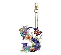 SPEPROECO Large Diamond Painting Keychain A-Z 26 Letters Bling Keychains for Women,Double Sided Full Drill 5D Diamond Painting Key Ring Kits Initial Letter DIY Keychain Pendant Decoration