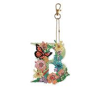 SPEPROECO Large Diamond Painting Keychain A-Z 26 Letters Bling Keychains for Women,Double Sided Full Drill 5D Diamond Painting Key Ring Kits Initial Letter DIY Keychain Pendant Decoration