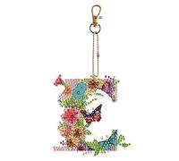 SPEPROECO Large Diamond Painting Keychain A-Z 26 Letters Bling Keychains for Women,Double Sided Full Drill 5D Diamond Painting Key Ring Kits Initial Letter DIY Keychain Pendant Decoration