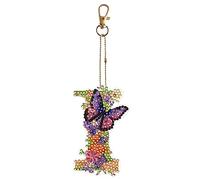 SPEPROECO Large Diamond Painting Keychain A-Z 26 Letters Bling Keychains for Women,Double Sided Full Drill 5D Diamond Painting Key Ring Kits Initial Letter DIY Keychain Pendant Decoration