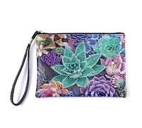 SPEPROECO Mandala Diamond Art Clutch Purses 5D DIY Flower Diamond Art Kits HandbagRhinestone Cross Stitch Cross-Body Handbag Handmade Makeup Zipper Bag for Women Girls