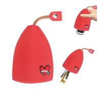 SPEPROECO Pull Out Key Cases,Leather Pull Out Car Key Case,Large Capacity Key Wallets Housekeepers,Cute Creative Pull Out Car Key Sleeve Key Protection For Men Women,New Car Gift(Heart Red)
