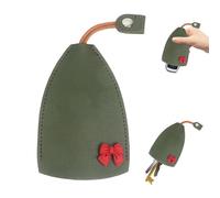 SPEPROECO Pull Out Key Cases,Leather Pull Out Car Key Case,Large Capacity Key Wallets Housekeepers,Cute Creative Pull Out Car Key Sleeve Key Protection For Men Women,New Car Gift(Bow Army Green)