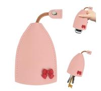 SPEPROECO Pull Out Key Cases,Leather Pull Out Car Key Case,Large Capacity Key Wallets Housekeepers,Cute Creative Pull Out Car Key Sleeve Key Protection For Men Women,New Car Gift(Heart Pink)
