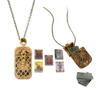 SPEPROECO Tiny Ta-rot Deck Necklace, Mini Ta-rot Cards Pendant Necklace, Lucky Talisman, Spiritual Jewelry for Women, Tarots Lovers Gift & Divination Accessory