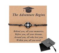 SPEPROECO Unique Grad Cap Box 2026 Graduation Gifts, Compass Graduation Bracelet with Blessing Card, Adjustable Unisex Bracelet Jewelry for Middle School, High School & College Grads