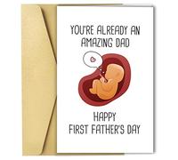 Spercy Cute First Father’s Day Card, Expecting Fathers Day Card, Fathers Day Gift from Pregnant Wife, Happy Fathers Day from the Bump