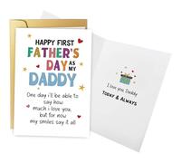 Spercy Funny First Father's Day Card as Dad from Baby, Happy First Father's Day As My Daddy Card, Daddy 1st Fathers Cards from Son Daughter