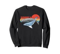 Sperm Whale Humpback Whale Dominica Retro Sunset Sweatshirt