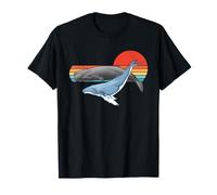 Sperm Whale Humpback Whale Retro Sunset T-Shirt