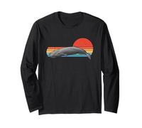Sperm Whale Retro Sunset Long Sleeve T-Shirt