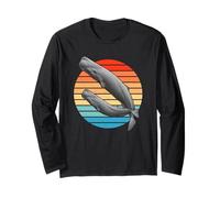 Sperm Whale Retro Sunset Long Sleeve T-Shirt