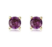 Spero London 9ct Gold Amethyst Stud Earrings