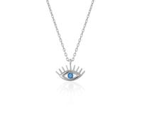 Spero London Aqua Blue Eye Evil Eye Sterling Silver Necklace - Silver - Silver