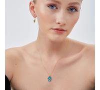 Spero London Authentic Turquoise Color Hamsa Hand Necklace Sterling Silver