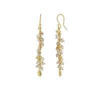 Spero London Baroque Pearl Drop Sterling Silver Earrings Pink Quarts Labradorite & Turquoise - Grey - Grey