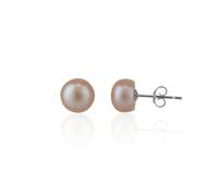 Spero London Baroque Pearl Irregular Stud Earrings Sterling Silver - Pink and Yellow - Pink - Pink