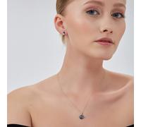 Spero London Blue Jewelled Saturn Necklace Sterling Silver