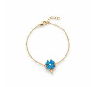 Spero London Blue Opal Clover Sterling Silver Bracelet - Gold - Gold