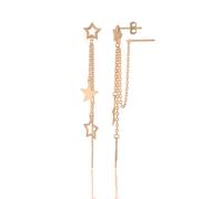 Spero London Chain and Stars Sterling Silver Drop Earrings - Rose Gold - Rose Gold